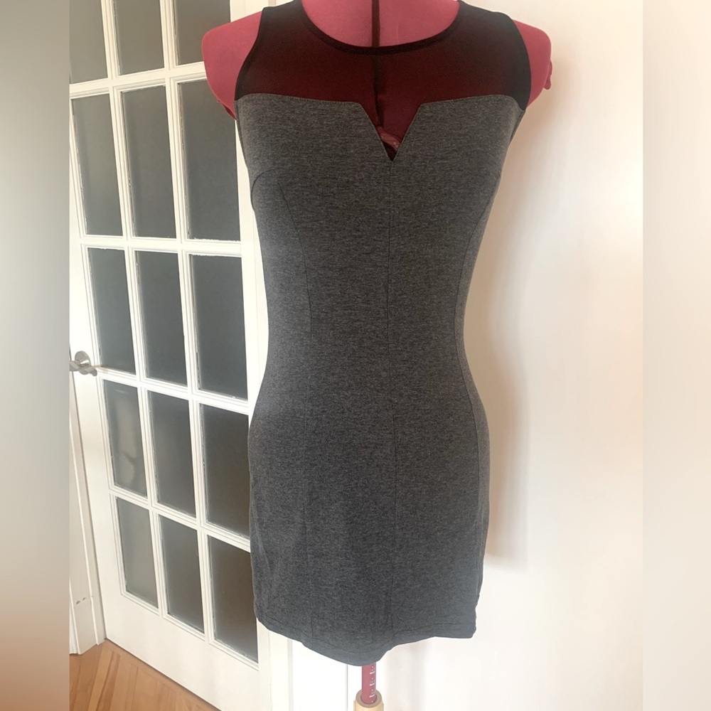 Divided Mini Dress with Mesh Top